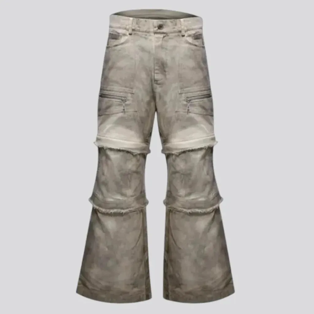 Stylish boho painted baggy jeans for men