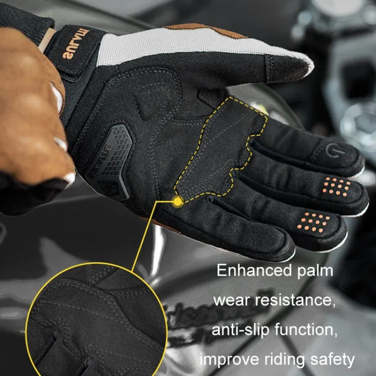 SULAITE Motorcycle Riding Breathable Conductive Touch Screen Full Finger Gloves, Size: M(Black)