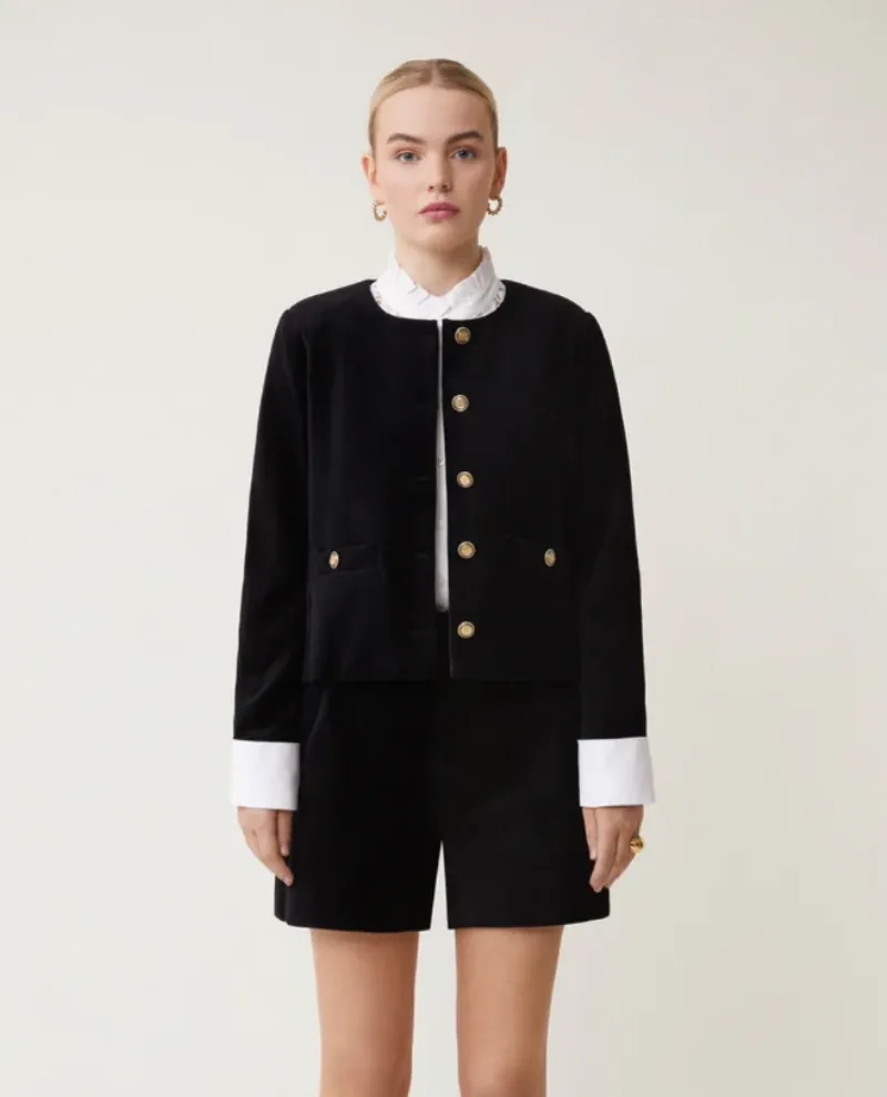 Suncoo Dallas Black Velvet Jacket