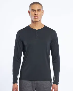 SuperSilva Henley Long Sleeve T-Shirt Black