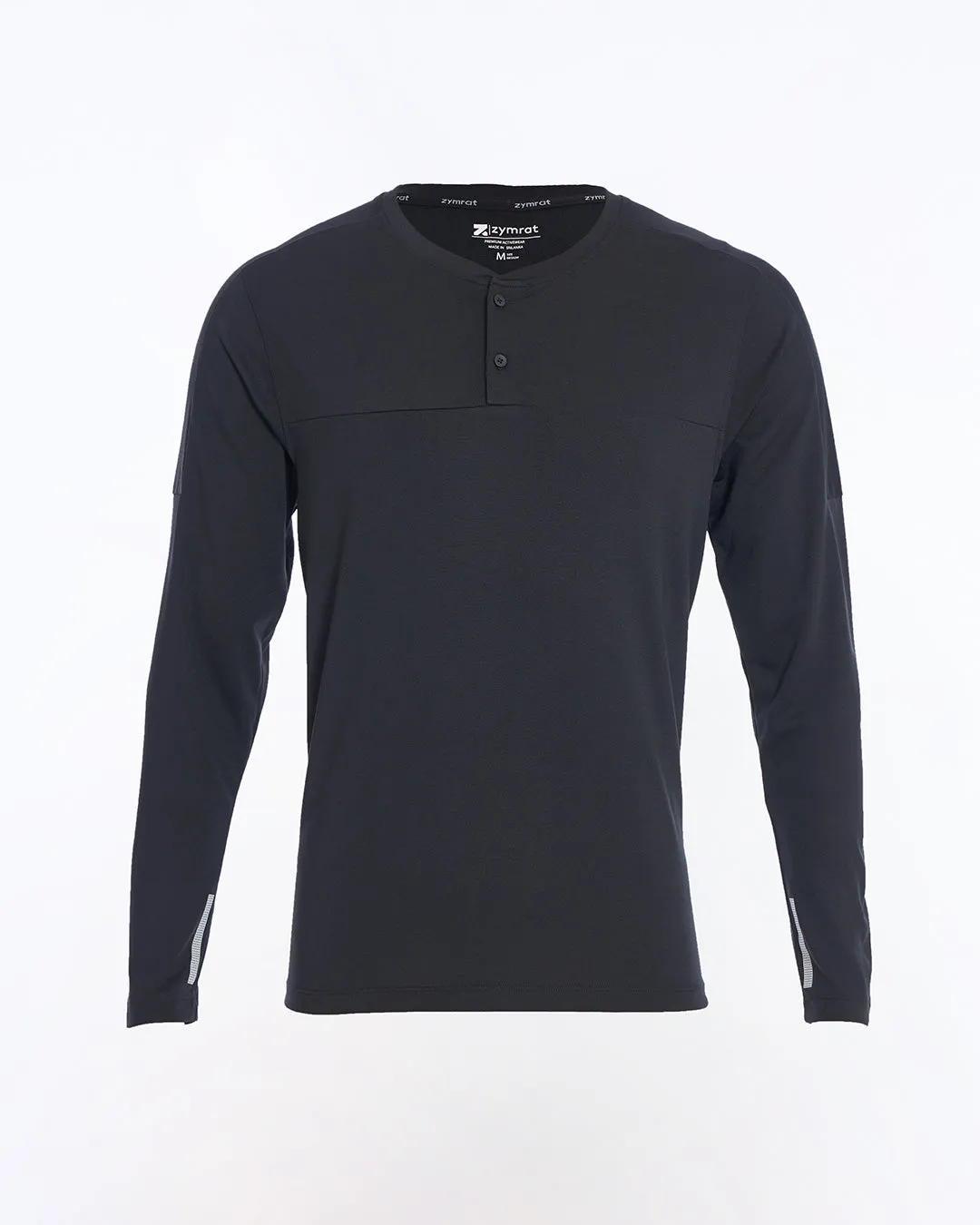 SuperSilva Henley Long Sleeve T-Shirt Black