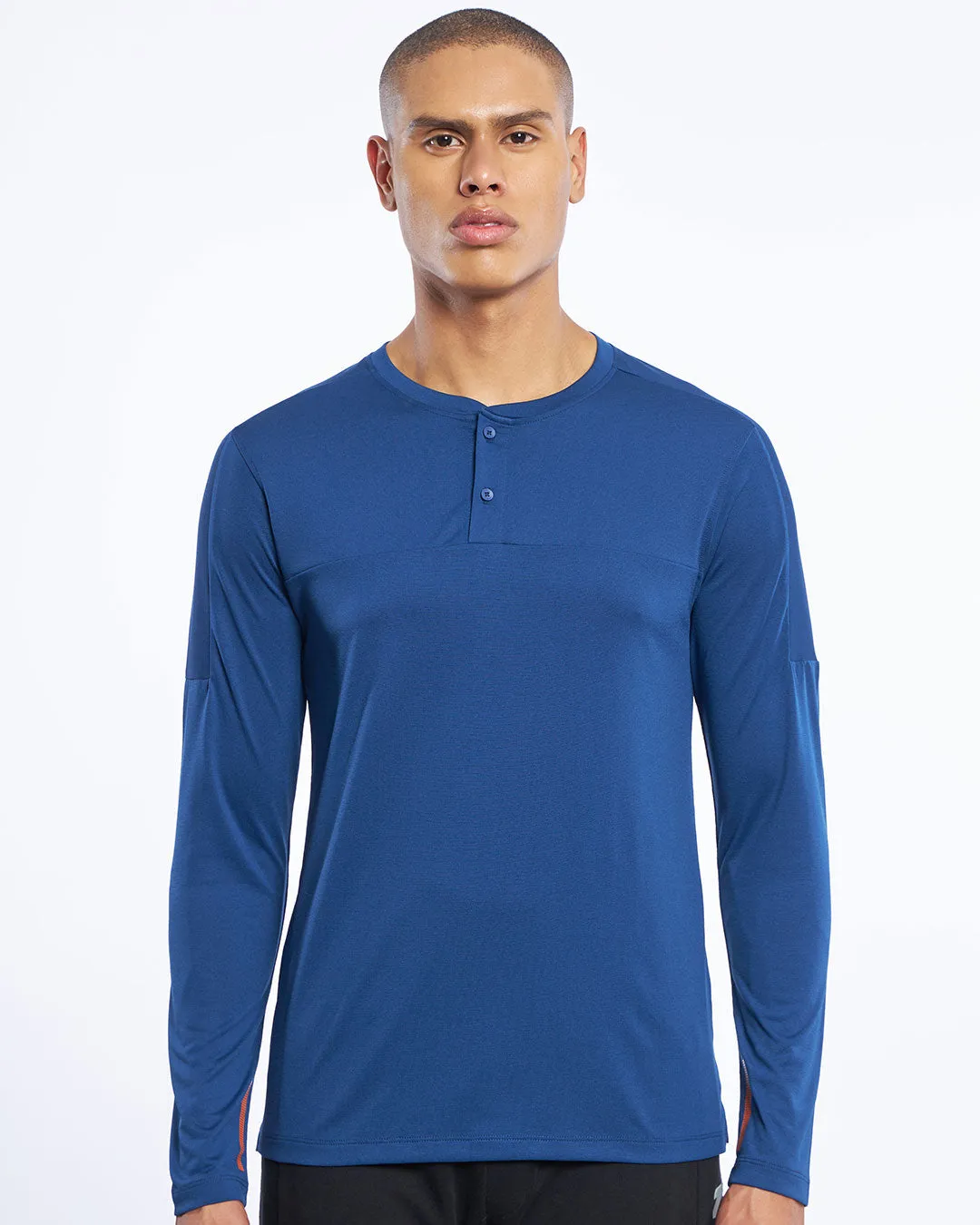 SuperSilva Henley Long Sleeve T-Shirt Navy