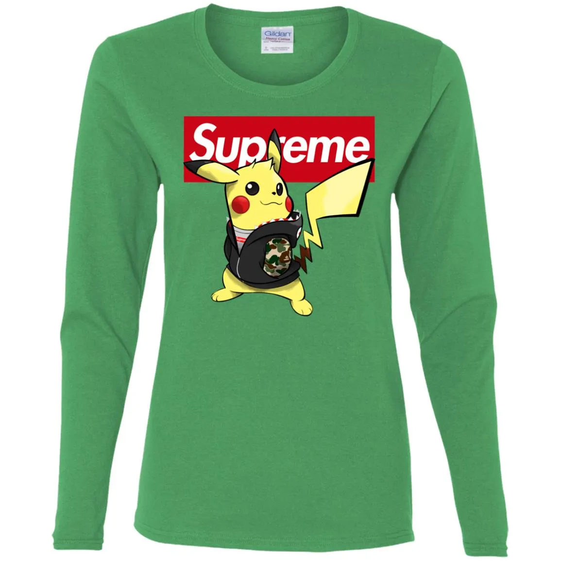 Supreme Pikachu T-shirt Women Long Sleeve Shirt