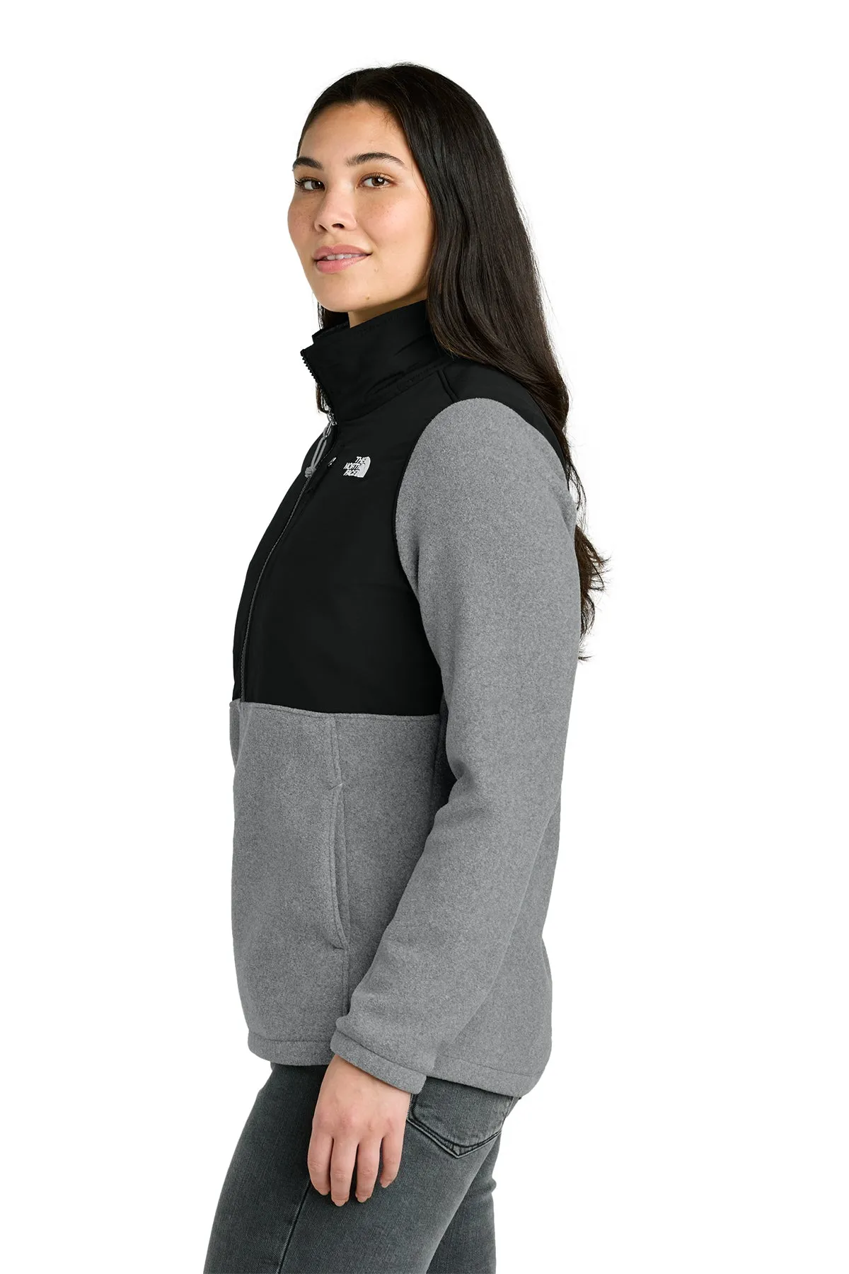 The North Face Womens Highest Peak Full-Zip Fleece Custom Jackets, Medium Grey Heather