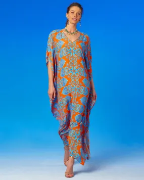 Thetis Long Kaftan in Orange