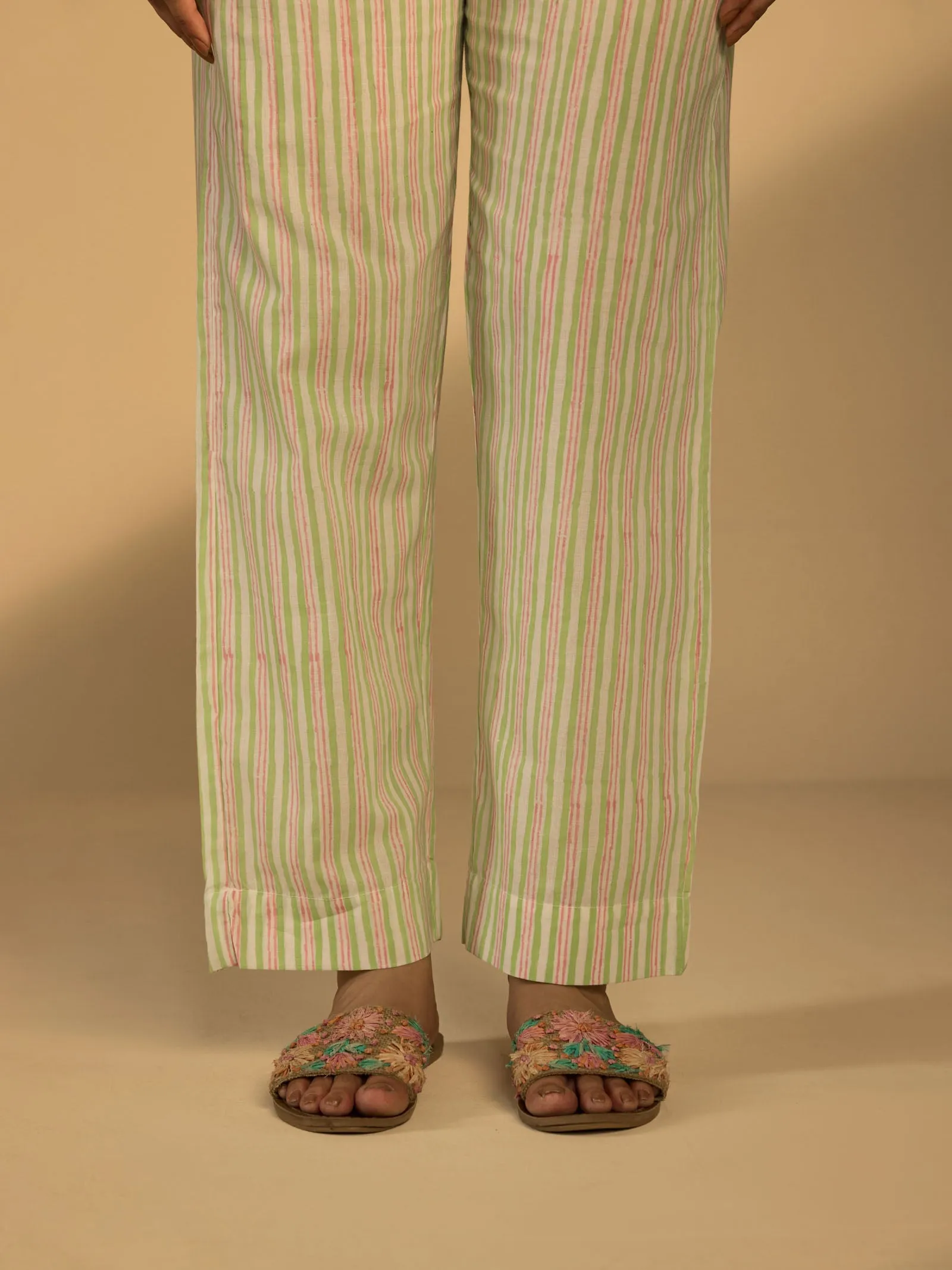 Tickled Pink Cotton Straight Pant