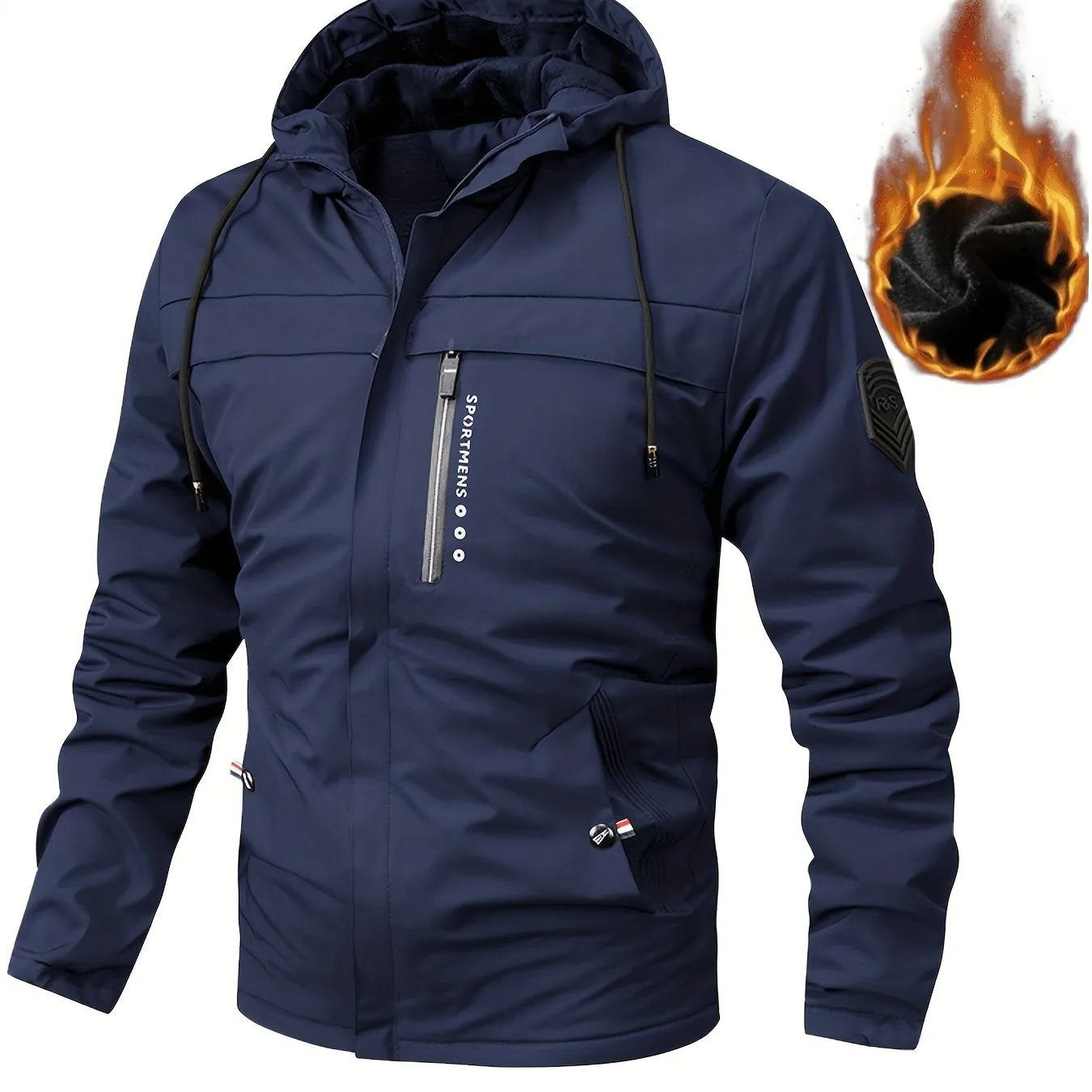 Ultimate Warmth Mens Outdoor Fleece Hooded Jacket