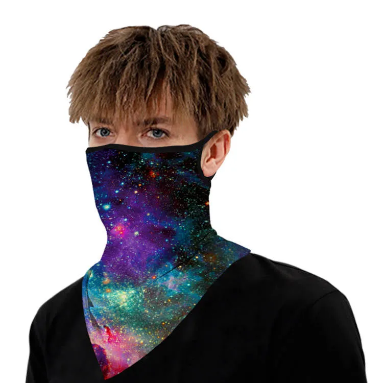 Unisex Face Scarf Bandana with Ear Loops Galaxy-2