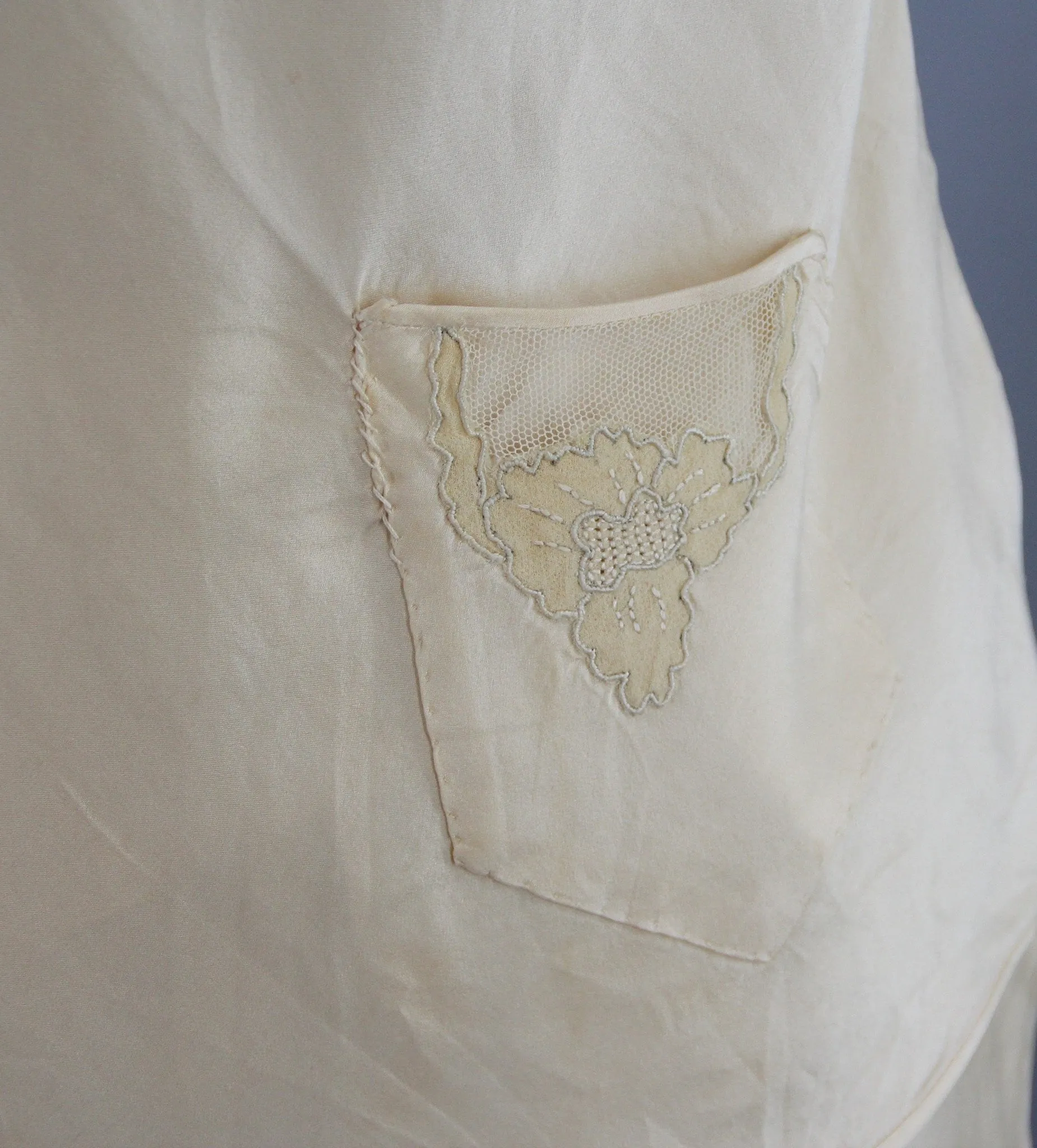 Vintage 1930s Silk Satin and Lace Pajamas Loungewear