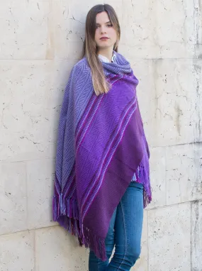 Violet Alpaca Ruana Open Poncho for Women