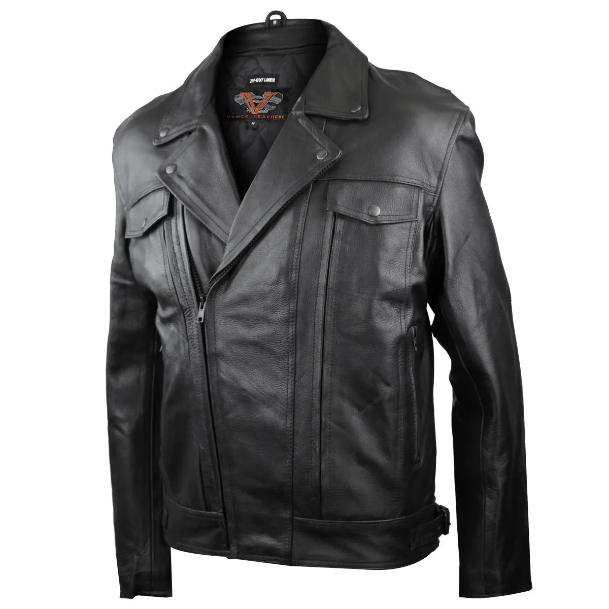 VL512 Vance Leather Men's Double Pistol Pete Leather Jacket