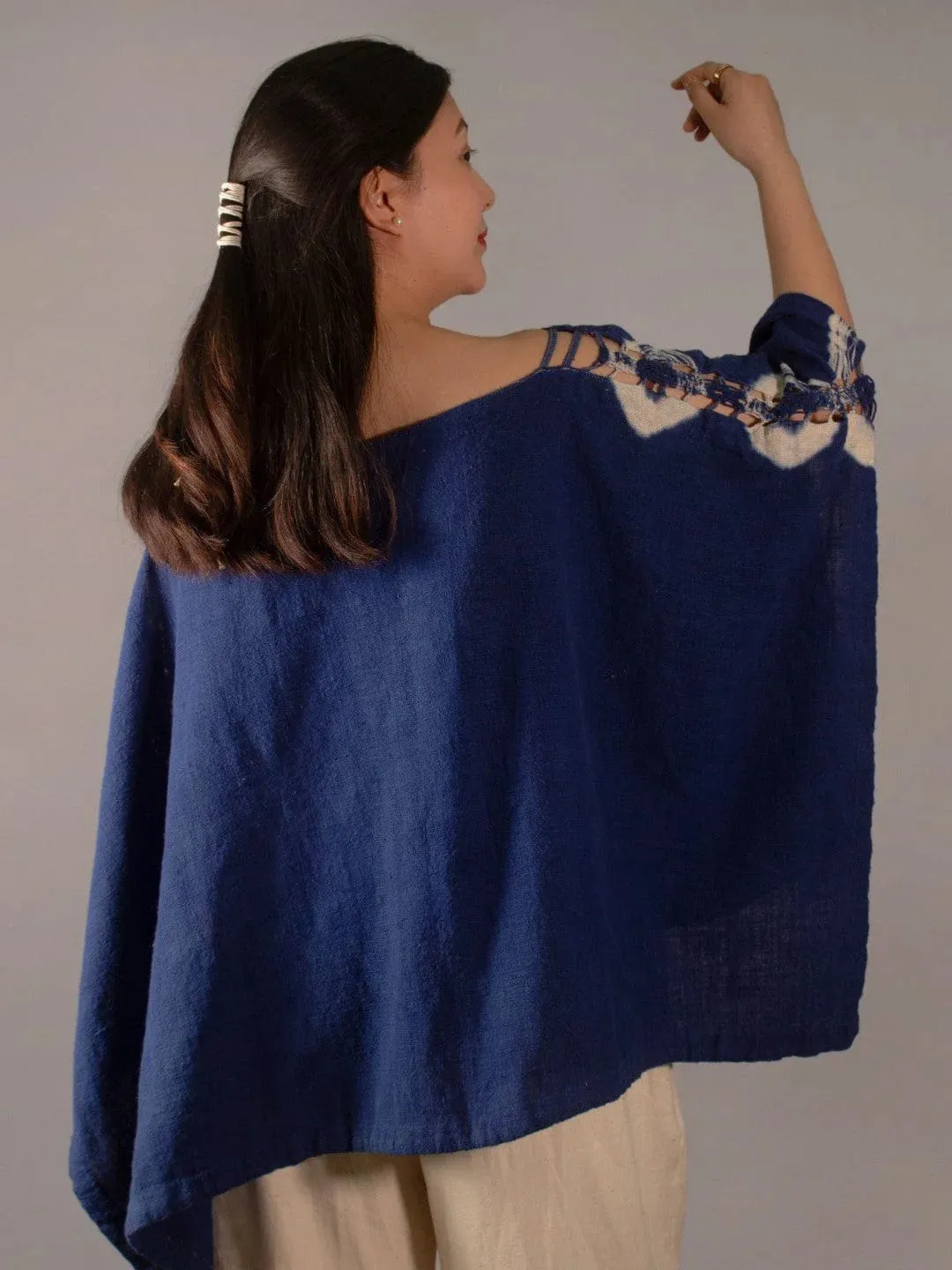 Wanderlust Indigo Kala Cotton Poncho