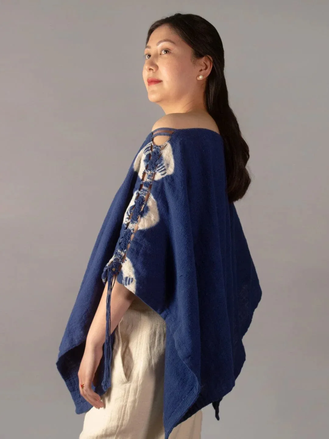 Wanderlust Indigo Kala Cotton Poncho