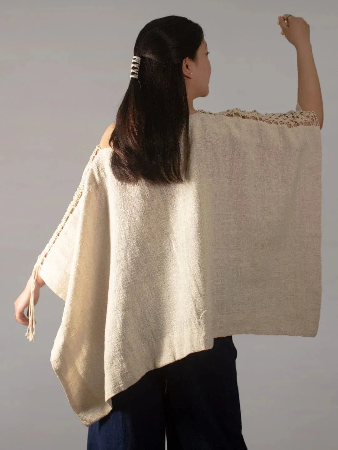 Wanderlust Natural White Poncho