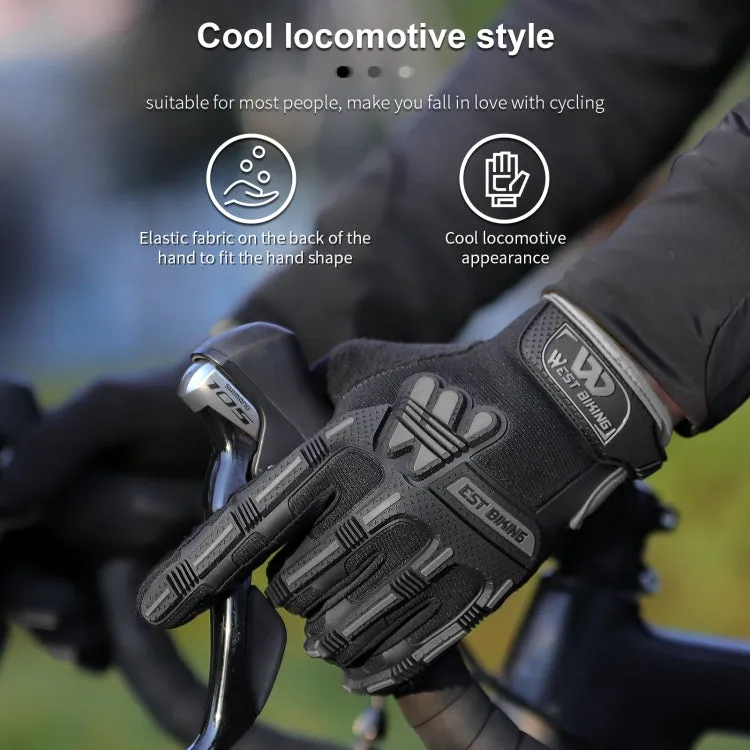 WEST BIKING YP0211208 Riding Gloves Motorcycle Bike Long Finger Non-Slip Touch Screen Gloves, Size: L(Black)