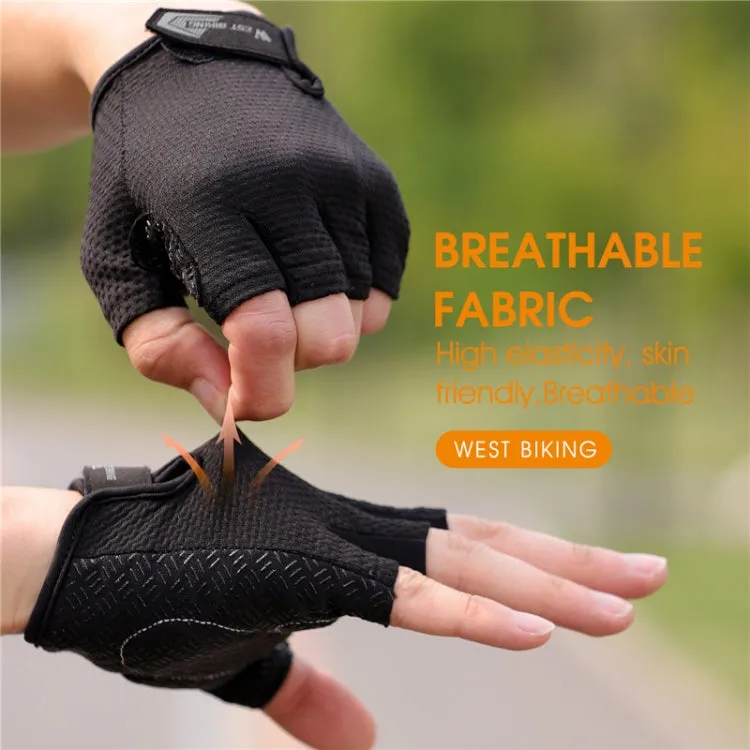 WEST BIKING YP0211218 Cycling Breathable Short Gloves Non-Slip Half Finger Gloves, Size: 2XL(Red)