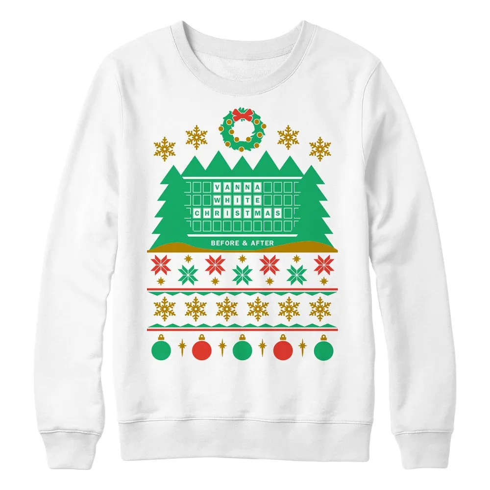 Wheel of Fortune Before & After Vanna White Christmas Holiday Crewneck