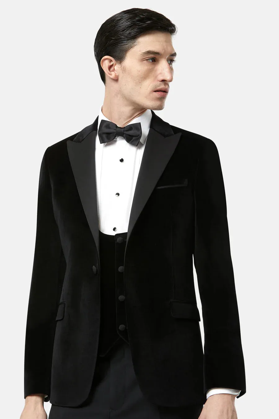 White Lable Velvet Jacket Black