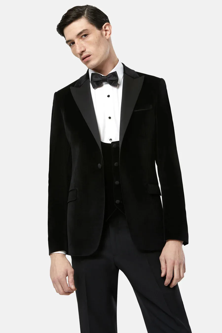 White Lable Velvet Jacket Black