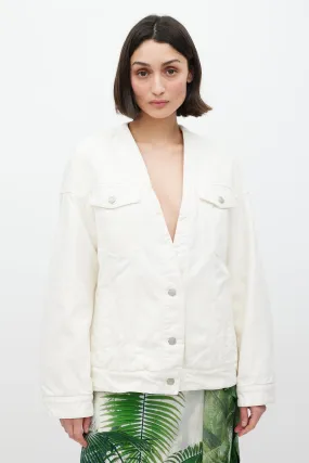 White Padded Denim Jacket