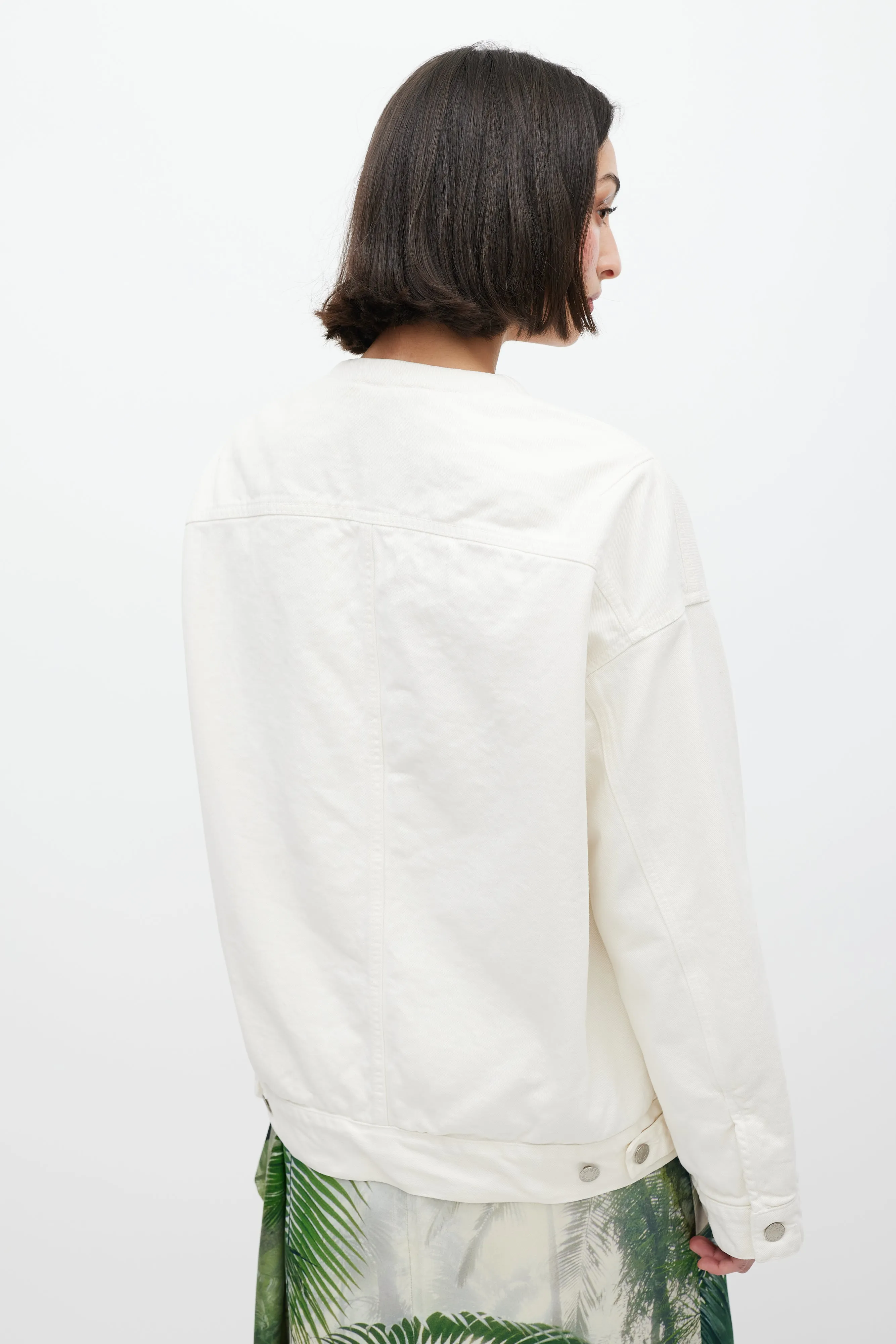 White Padded Denim Jacket