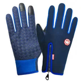 Winter Outdoor Riding Sports Waterproof Touch Screen Glove, Size: XL(H043 Blue)