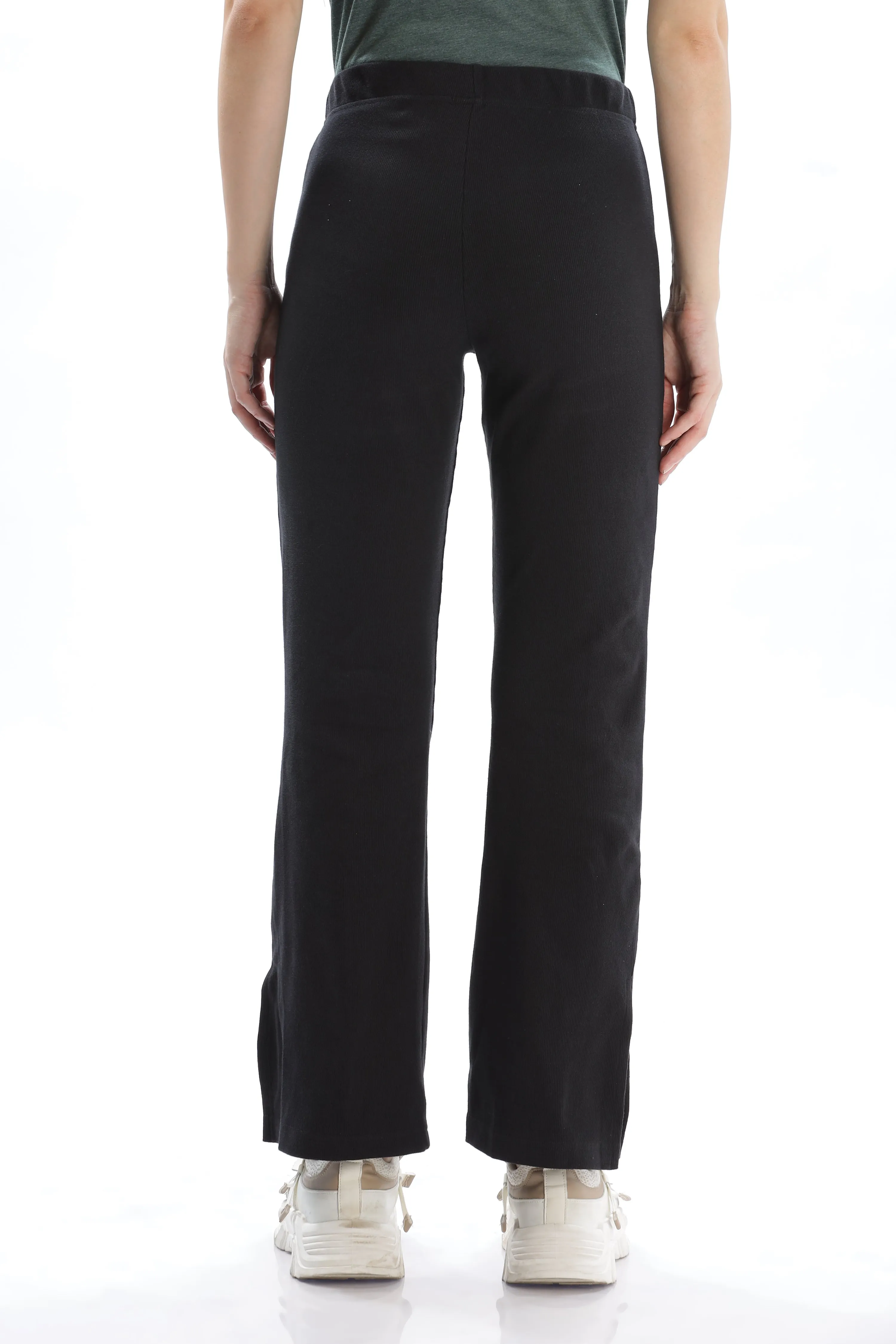 Women's Cotton Slim Flared Stretchy And Comfort Fit Slit Pant