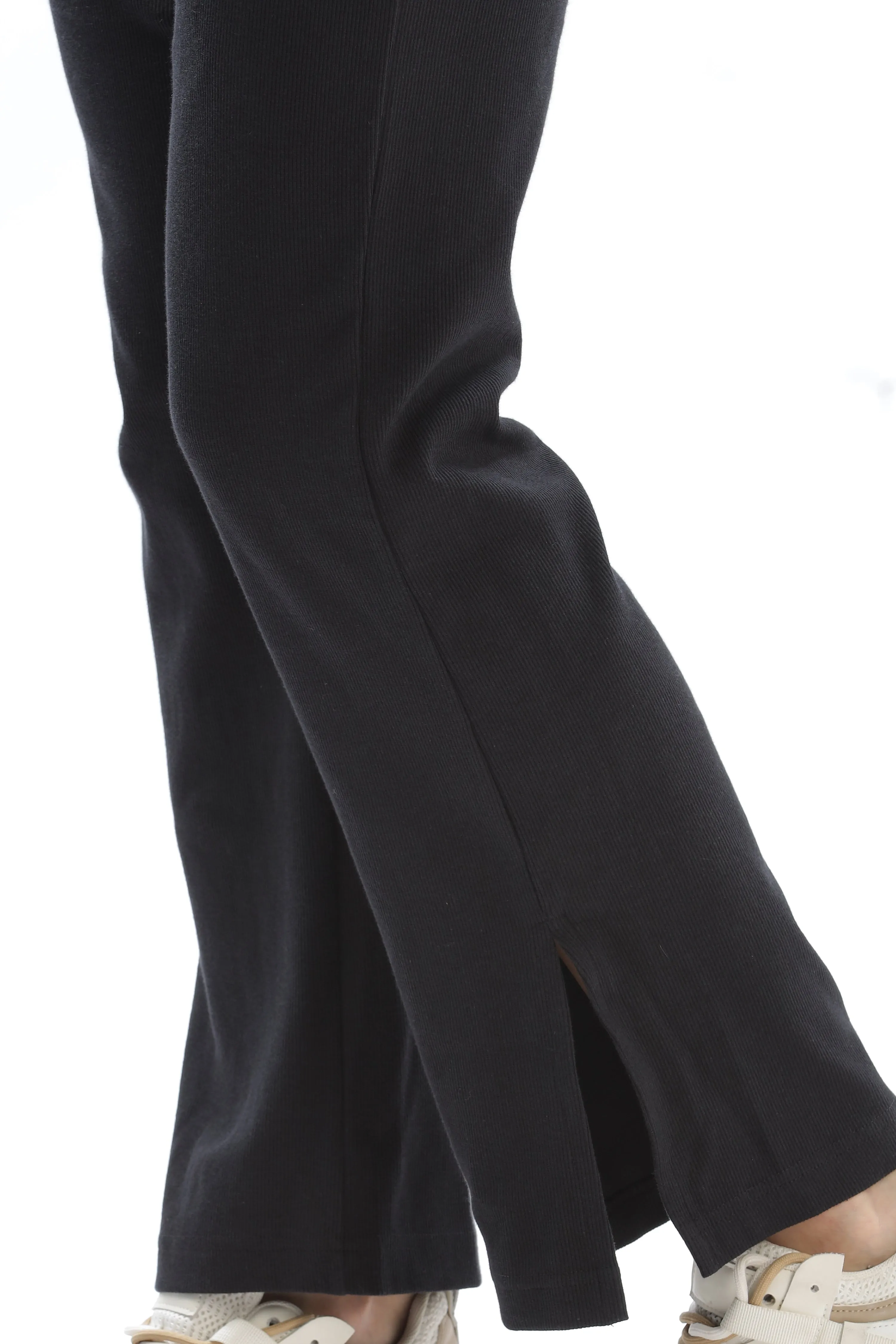 Women's Cotton Slim Flared Stretchy And Comfort Fit Slit Pant