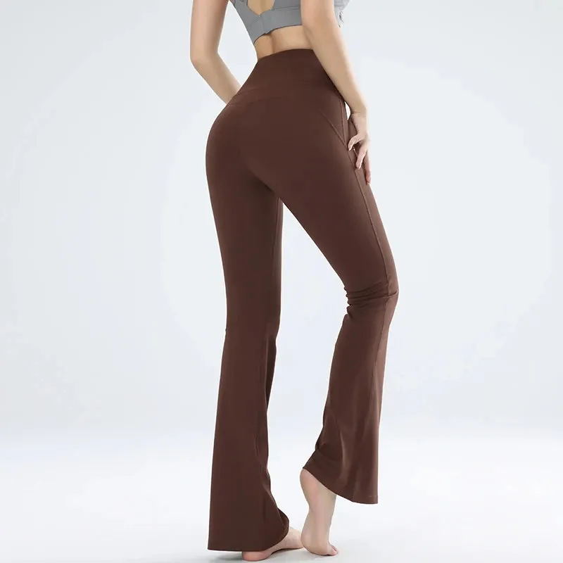 Women's leggings slim yoga pants women's high waisted wide leg pants sports bell bottoms breathable quick dry bottom