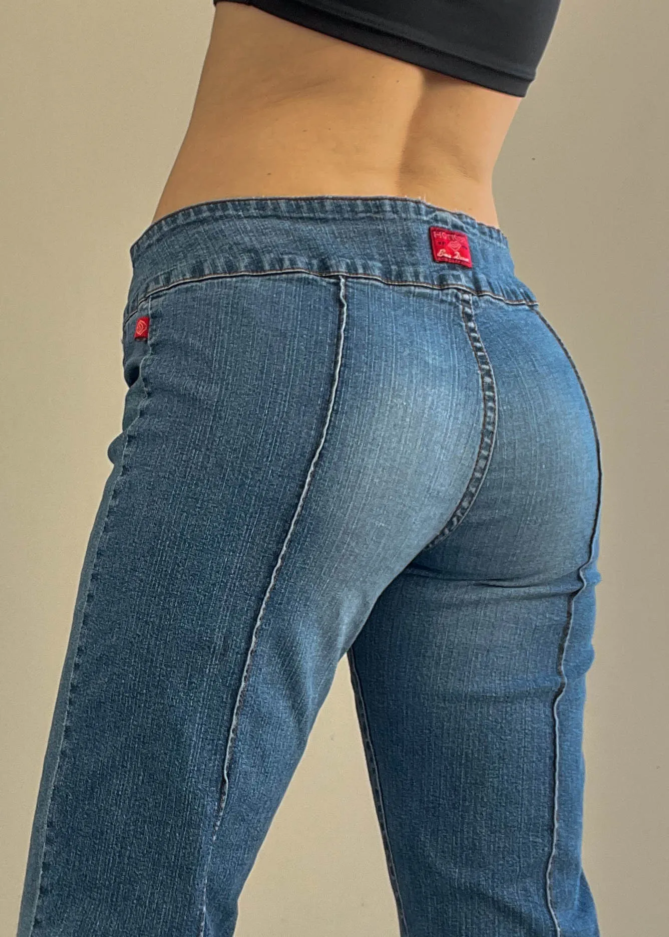 Y2k Hot Kiss Denim Flares (33-34”)