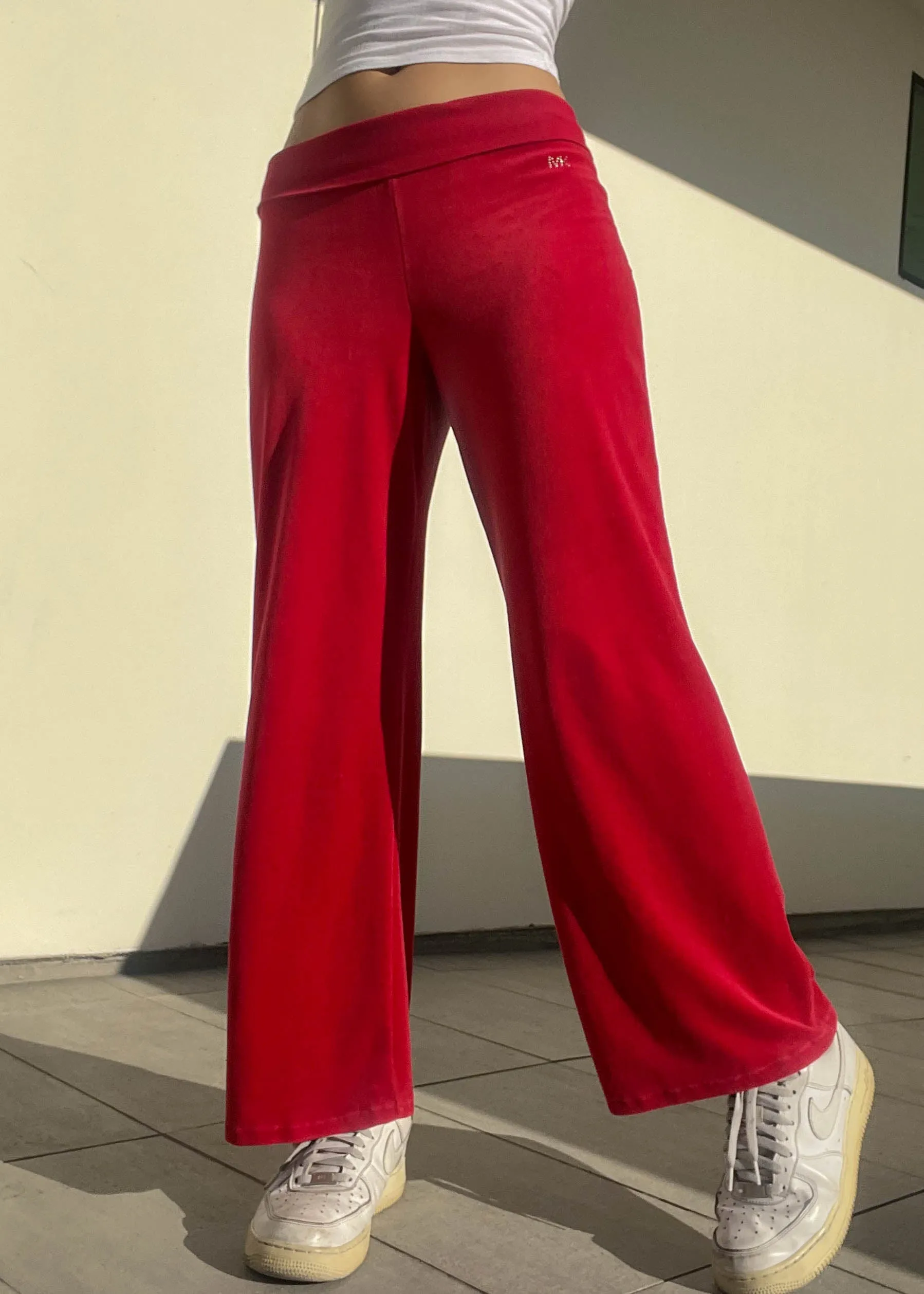 Y2k Red Velour MK Pants (M)