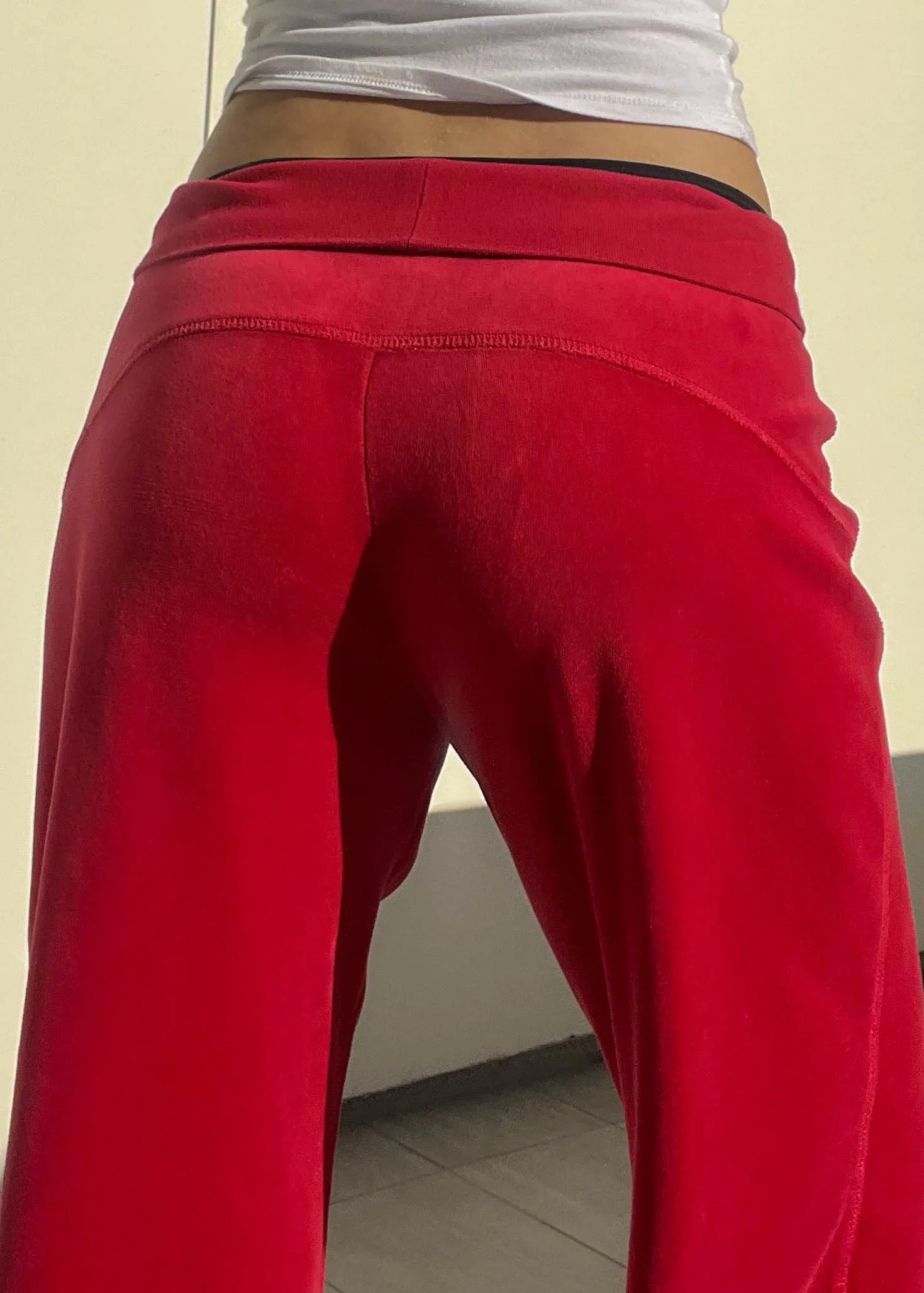 Y2k Red Velour MK Pants (M)