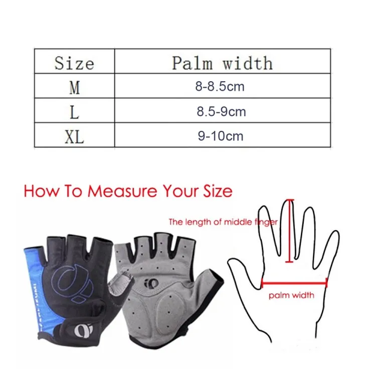 YIZIMI Anti-shock Half-finger Gloves Cycling Silicone Short Finger Gloves, Size: L(Black Red)