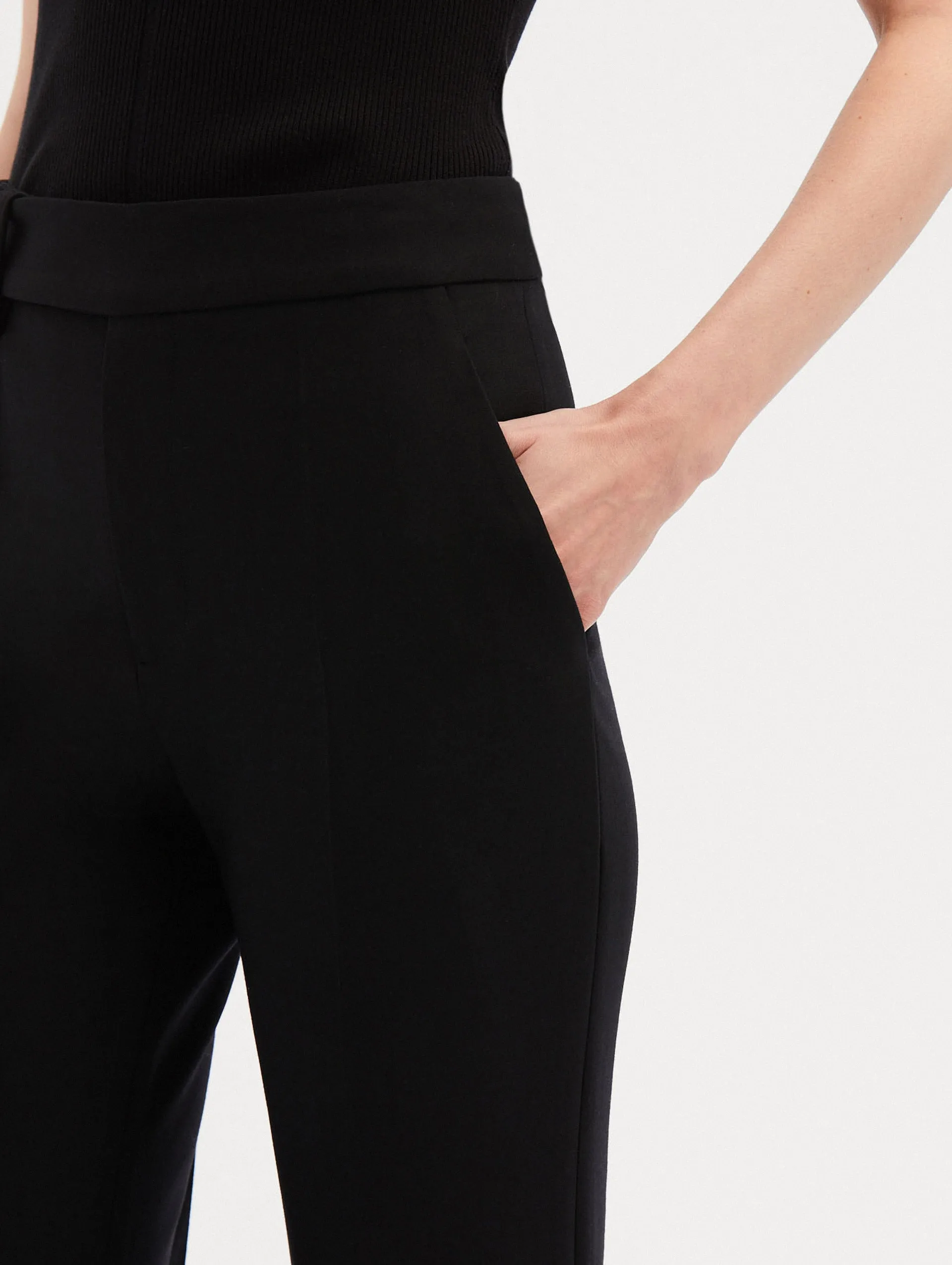 Zip Front Flare Leg Pant